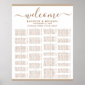 Moderne dusty beige bruiloft, alfabetische zitplaa poster (Voorkant)