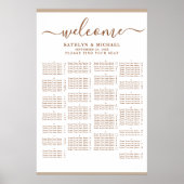 Moderne dusty beige bruiloft, alfabetische zitplaa poster (Voorkant)