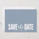 Moderne Dusty Blue 2 foto Bewaar de datum Save The Date (Achterkant)