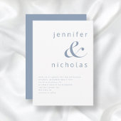 Moderne Dusty Blue Ampersand Wedding Kaart