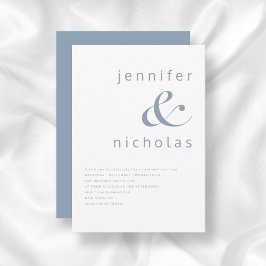 Moderne Dusty Blue Ampersand Wedding Kaart