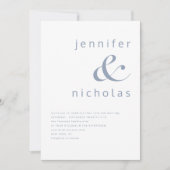 Moderne Dusty Blue Ampersand Wedding Kaart (Voorkant)