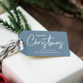 Moderne Dusty Blue Christmas Cadeaulabel