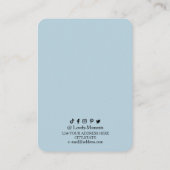 Moderne Dusty Blue Earring Display Kaart Visitekaartje (Achterkant)
