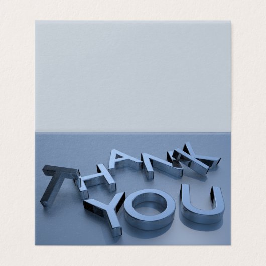 Moderne Dusty Blue Mini Bedankt Kaarten Pack van 2 (Buitenkant ongevouwen)