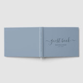 Moderne Dusty Blue Minimalist Script Wedding Guest Gastenboek (Volledig)