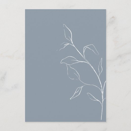 Moderne Dusty Blue Script Wedding Details Enclosur Informatiekaartje (Achterkant)