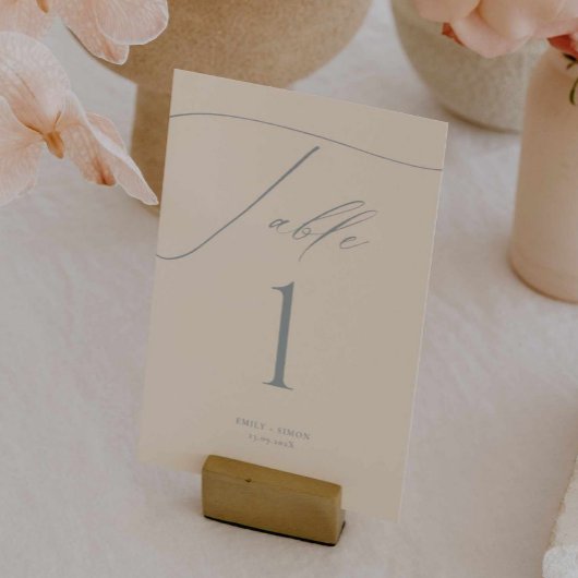 Moderne Dusty Blue Trouwtafelnummers