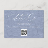 Moderne Dusty Blue Wedding Details Informatiekaartje (Voorkant)