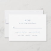 Moderne Dusty Blue Wedding | Maaltijdkeuze RSVP Kaartje (Voorkant)
