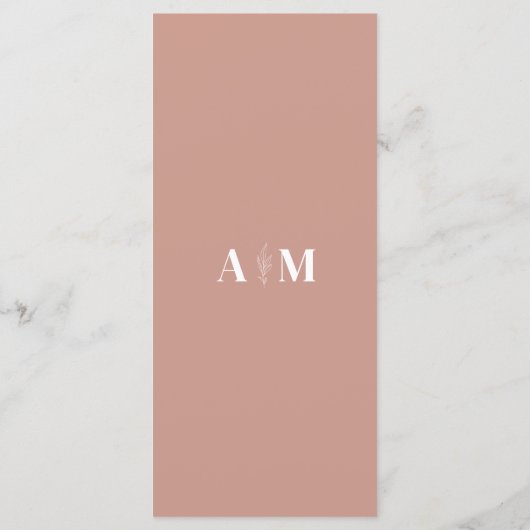 Moderne Dusty Mauve Elegant Wedding Menu (Achterkant)