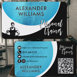 Moderne dynamische QRcode Personal Trainer Fitness Visitekaartje