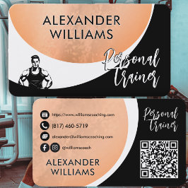 Moderne dynamische QRcode Personal Trainer Fitness Visitekaartje