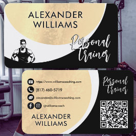Moderne dynamische QRcode Personal Trainer Fitness Visitekaartje