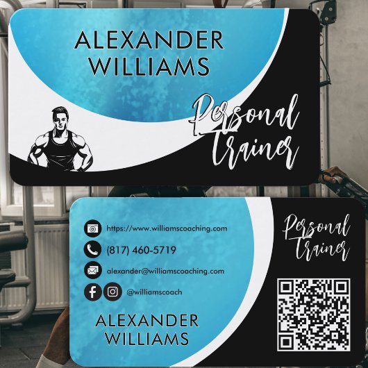 Moderne Dynamische QRcode Persoonlijke Trainer Fit Visitekaartje