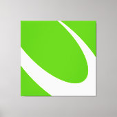 Moderne dynamische witte kromme op helder limoengr canvas afdruk (Voorkant)