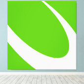 Moderne dynamische witte kromme op helder limoengr canvas afdruk (Insitu (Houten vloer))