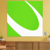 Moderne dynamische witte kromme op helder limoengr canvas afdruk (Insitu (Woonkamer))