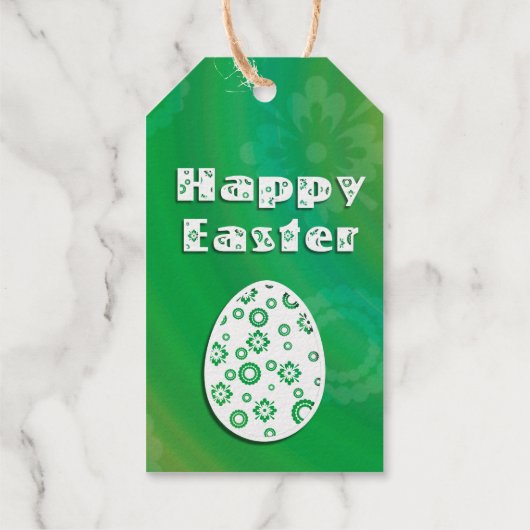 Moderne e Easter Retro Paper Art Cadeaulabels (Achterkant)