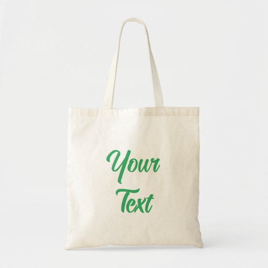 Moderne e Elegant Trendy Zee Green Script Text Bud Tote Bag (Voorkant)