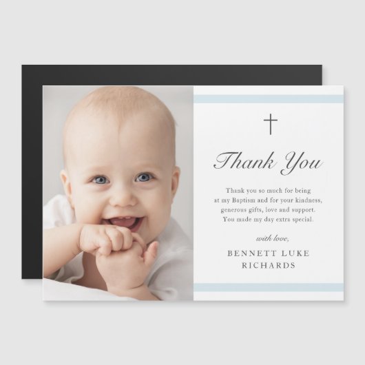 Moderne e legance boys Baptisme Hartelijk dank (Voorkant / Achterkant)