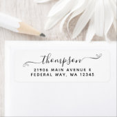 Moderne e legant Calligraphy Script Achternaam Etiket (Insitu)