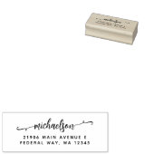 Moderne e legant Calligraphy Script Achternaam Rubberstempel (Gestempeld)