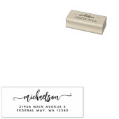 Moderne e legant Calligraphy Script Achternaam Rubberstempel (Gestempeld)