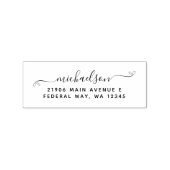 Moderne e legant Calligraphy Script Achternaam Rubberstempel (Afrduk)