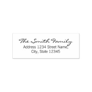 Moderne e-legant familienaam Return-adres Rubberstempel