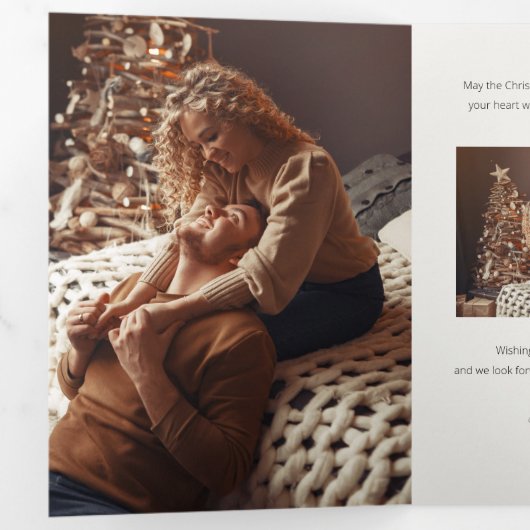 Moderne e-legant-feestdag - Joy Script-foto Drieluik Kaart (Binnenzijde eerst)