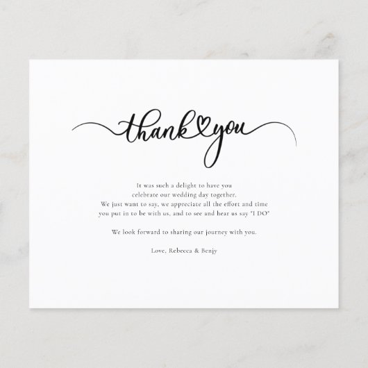 Moderne e-legant foto bruiloft Hartelijk dank (Achterkant)