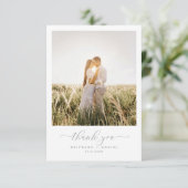 Moderne e-legant foto bruiloft Hartelijk dank Bedankkaart (Staand voorkant)