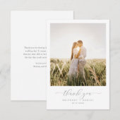 Moderne e-legant foto bruiloft Hartelijk dank Bedankkaart (Voorkant / Achterkant)