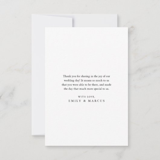 Moderne e-legant foto bruiloft Hartelijk dank Bedankkaart (Achterkant)