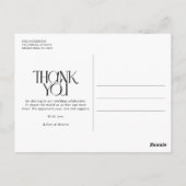 Moderne e-legant foto bruiloft Hartelijk dank Briefkaart (Achterkant)