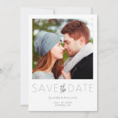 Moderne e-legant foto slaat de datumkaart op save the date (Voorkant)