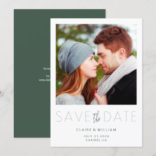 Moderne e-legant foto slaat de datumkaart op save the date