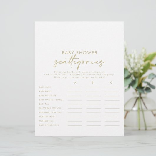 Moderne e-legant Gold Baby shower (Staand voorkant)