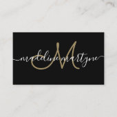 Moderne e-legant handtekening QR-code zwart Visitekaartje (Voorkant)