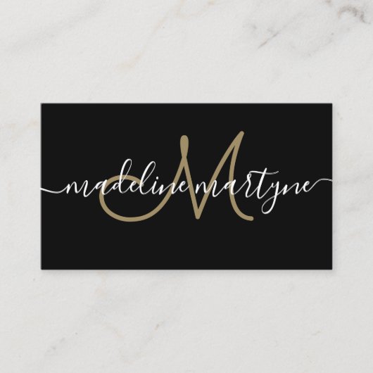 Moderne e-legant handtekening QR-code zwart Visitekaartje (Voorkant)