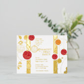 Moderne e-legant kerstversieringsfeest folie uitnodiging briefkaart (Staand Voorkant)