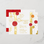 Moderne e-legant kerstversieringsfeest folie uitnodiging briefkaart (Voorkant / Achterkant)