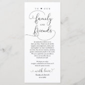 Moderne e-legant, plaatsinstelling Hartelijk dank Programmakaart (Voorkant)