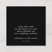 Moderne e legant QR Code Weddenschap Website Bijla Informatiekaartje (Achterkant)