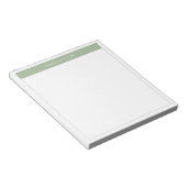 Moderne e legant Sage Green Simple Border Name Notitieblok (Schuin)