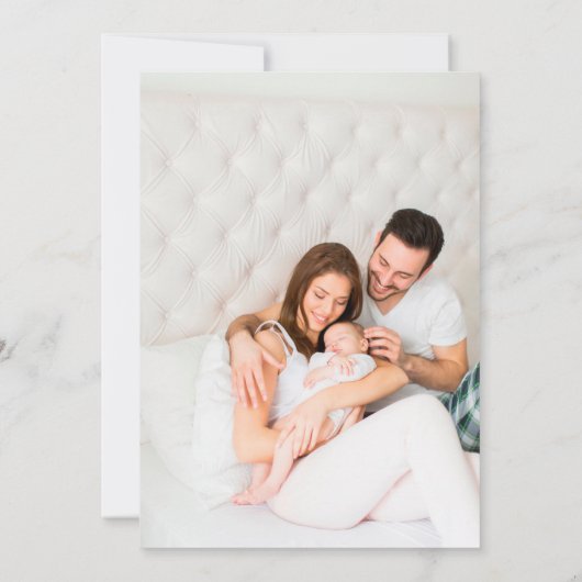 Moderne e legant script 2 foto overlay Stats ter g Aankondiging (Achterkant)