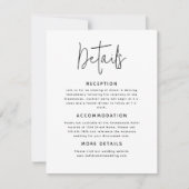 Moderne e legant Script Calligraphy Wedding Detail (Voorkant)