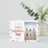 Moderne e-legant script Happy Galentine's Day Phot Briefkaart (Staand voorkant)
