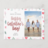 Moderne e-legant script Happy Galentine's Day Phot Briefkaart (Voorkant)